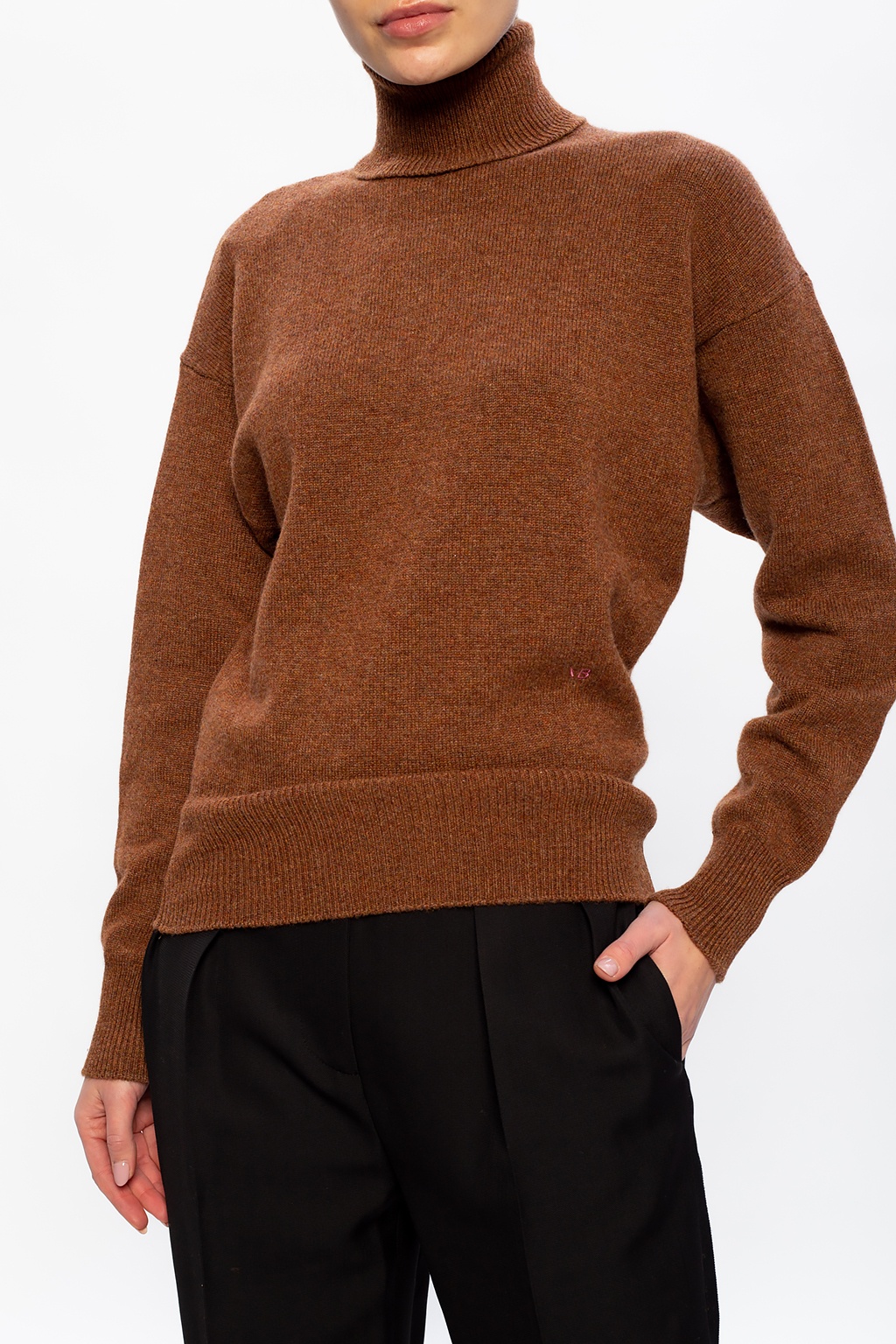 Brown Cashmere turtleneck sweater Victoria Beckham Vitkac Germany